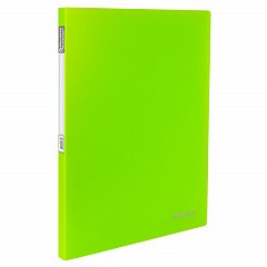 Папка с металлическим скоросшивателем и внутренним карманом BRAUBERG "Neon", 16 мм, зеленая, до 100 листов, 0,7 мм, 227464 фото