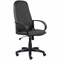 Кресло офисное BRABIX "Praktik EX-279", ткань/кожзам, серое, 532018 фото