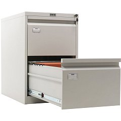 Шкаф картотечный ПРАКТИК "AFC-02", 695х470х646 мм, 2 ящика, для 110 подвесных папок, формат папок Foolscap или A4 (БЕЗ ПАПОК) фото