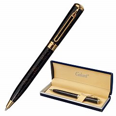 Ручка подарочная шариковая GALANT "TINTA MARBLE", корпус коричневый, золотистые детали, узел 0,7 мм, синяя, 143501 фото