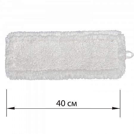 Насадка МОП плоская для швабры/держателя 40 см, уши/карманы (ТИП У/К), петлевая микрофибра, LAIMA EXPERT, 605315 фото