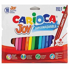 Фломастеры CARIOCA (Италия) "Joy" 18 цветов, суперсмываемые, вентилируемый колпачок, 40555 фото