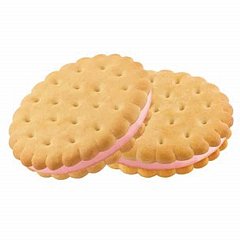 Печенье-сэндвич ЯШКИНО затяжное, с начинкой из клубничного крема, 3,4 кг, картонная коробка, МП421 фото