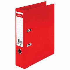 Папка-регистратор BRAUBERG "EXTRA", 75 мм, красная, двустороннее покрытие пластик, металлический уголок, 228572 фото