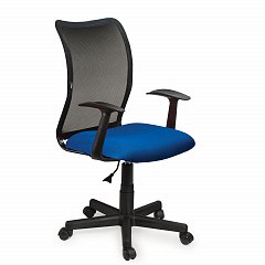 Кресло BRABIX "Spring MG-307", с подлокотниками, комбинированное синее/черное TW, 531404 фото