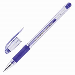 Ручка гелевая с грипом CROWN "Hi-Jell Needle Grip", СИНЯЯ, узел 0,7 мм, линия письма 0,5 мм, HJR-500RNB фото