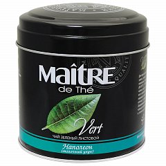 Чай MAITRE (Мэтр) "Наполеон", зеленый, листовой, жестяная банка, 100 г, бар030р фото