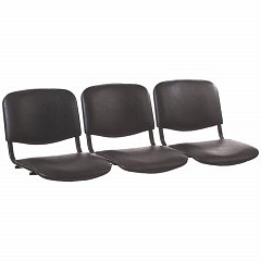 Сиденья для кресла "Трим", комплект 3 шт., кожзам черный, каркас черный фото