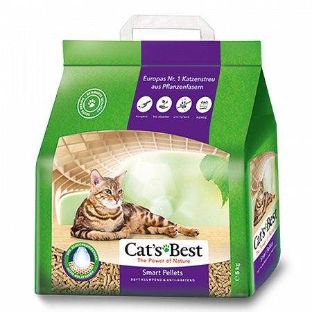 Наполнитель для кошачьих туалетов Cat's Best Smart Pellets 10л*5кг, древесный комкующийся фото
