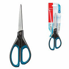Ножницы MAPED (Франция) "Essentials Soft", 210 мм, прорезиненные ручки, черно-синие, европодвес, 468310, 469210, 468310 фото