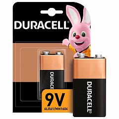 Батарейка DURACELL Basic, 6LR61 (КРОНА), Alkaline, 1 шт., в блистере, 9 В фото
