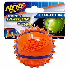 НЁРФ Мяч с шипами светящийся, 6 см, (синий/оранжевый) фото