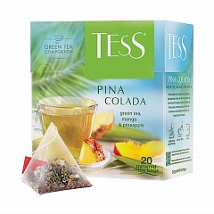 Чай TESS (Тесс) "Pina Colada", зеленый с ароматом тропических фруктов, 20 пирамидок по 1,8 г, 0787-12 фото