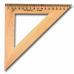 Треугольник деревянный, угол 45, 18 см, УЧД, С15 фото