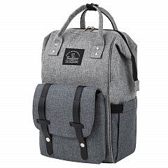 Рюкзак для мамы BRAUBERG MOMMY, крепления для коляски, термокарманы, серый, 41x24x17 см, 270818 фото