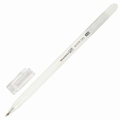 Ручка гелевая BRAUBERG Art Classic, БЕЛАЯ, корпус тонированный белый, узел 1мм, линия 0,5мм, 143418 фото