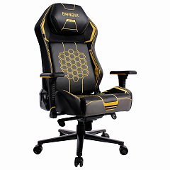 Кресло BRABIX PREMIUM "Tanos GM-180", мультиблок, 4D подлокотники, литой поролон, черное/желтое, 532953 фото