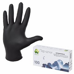 Перчатки нитриловые смотровые, 50 пар (100 шт.), M (средний), KLEVER "Стандарт", черные, NG080 BL фото