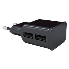 Зарядное устройство сетевое (220 В) RED LINE NT-2A, 2 порта USB, выходной ток 2,1 А, черное, УТ000009404 фото
