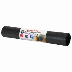 Мешки для мусора 120 л, черные, в рулоне 10 шт., особо прочные, ПВД 40 мкм, 70х110 см, LAIMA, 605341 фото