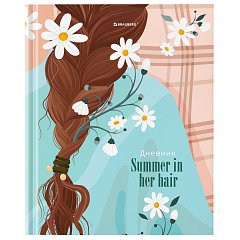 Дневник 5-11 класс 48л, твердый, BRAUBERG, глянцевая ламинация, с подсказом, Summer girl, 106882 фото