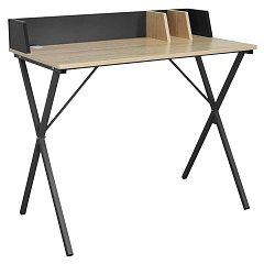 Стол на металлокаркасе BRABIX "LOFT CD-007", 800х500х840 мм, органайзер, комбинированный, 641227 фото