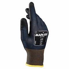 Перчатки текстильные MAPA Ultrane 500, нитриловое покрытие (облив), маслостойкие, размер 10 (XL), черные фото