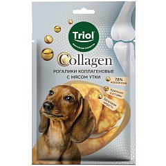 Лакомство для собак «Рогалики коллагеновые с мясом утки», 90г (уп. 3шт.), серия COLLAGEN, Triol фото