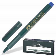 Ручка капиллярная (линер) FABER-CASTELL "Finepen 1511", СИНЯЯ, корпус темно-зеленый, линия письма 0,4 мм, 151151 фото