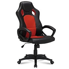 Кресло компьютерное BRABIX "Rider EX-544", экокожа черная/ткань красная, 531583 фото