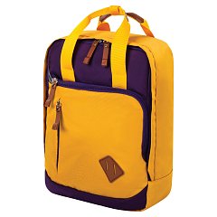 Рюкзак BRAUBERG FRIENDLY универсальный с длинными ручками, горчично-фиолетовый, 37х26х13 см, 270093 фото