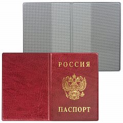 Обложка для паспорта с гербом, ПВХ, бордовая, ДПС, 2203.В-103 фото