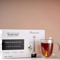 Чай TEATONE, черный индийский, 100 стиков по 1,8 г, картонная коробка, 1246 фото