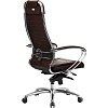 Кресло офисное МЕТТА "SAMURAI" KL-1.04, рецик. кожа, темно-коричневое