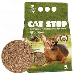 Наполнитель комкующийся растительный CAT STEP Olive Original, 5л фото
