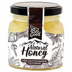 Мёд NATURAL HONEY натуральный липовый, 330 г, стеклянная банка, ш/к 11647, ОМН003 фото