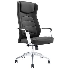 Кресло BRABIX PREMIUM ''Viking EX-759'', синхромеханизм, алюминий, натуральная кожа, черное, 532933 фото
