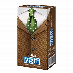 Презервативы латексные VIZIT Dotted, комплект 12 шт., с точками, 101010311 фото