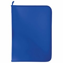 Папка для документов и тетрадей на молнии пластиковая BRAUBERG А4, 320*230мм, синяя, фото