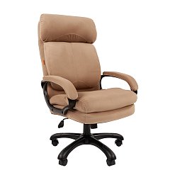 Кресло офисное Chairman СН 505, НАГРУЗКА до 150 кг, велюр, бежевое, 7127986 фото