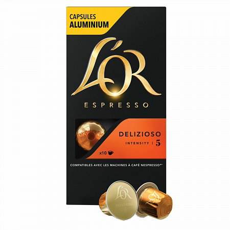 Кофе в алюминиевых капсулах L'OR "Espresso Delizioso" для кофемашин Nespresso, 10 порций, 4028608 фото