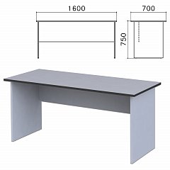 Стол письменный "Монолит", 1600х700х750 мм, цвет серый, СМ3.11 фото