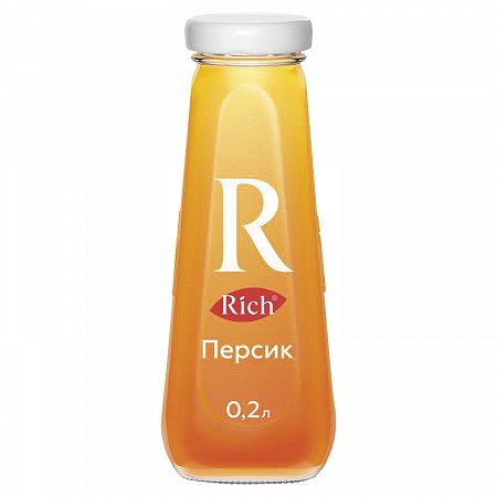 Нектар RICH (Рич) 0,2 л, персик, стеклянная бутылка, 1709801 фото