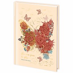 Ежедневник недатированный А5 (145х215 мм), ламинированная обложка с фольгой, 128 л., STAFF, "Butterfly", 113524 фото