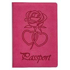 Обложка для паспорта STAFF, бархатный полиуретан, "Роза", розовая, 237619 фото