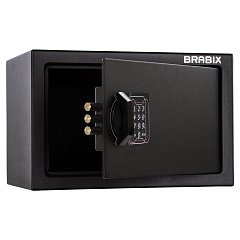 Сейф мебельный BRABIX "SF-200EL", 200х310х200 мм, электронный замок, черный, 291145, S103BR211214 фото