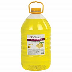 Мыло жидкое 5 л, МЕЛОДИЯ "Лимон", с глицерином, ПЭТ, 604787 фото