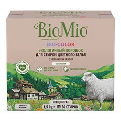 Стиральный порошок для цветного белья и всех типов стирок гипоаллергенный 1,5 кг BIOMIO "Без запаха", 507.04081.0101 фото
