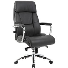 Кресло из натуральной кожи BRABIX PREMIUM "Phaeton EX-502", хром, черное, 530882 фото