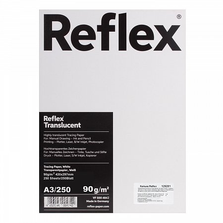 Калька REFLEX А3, 90 г/м, 250 листов, Германия, белая, R17310 фото